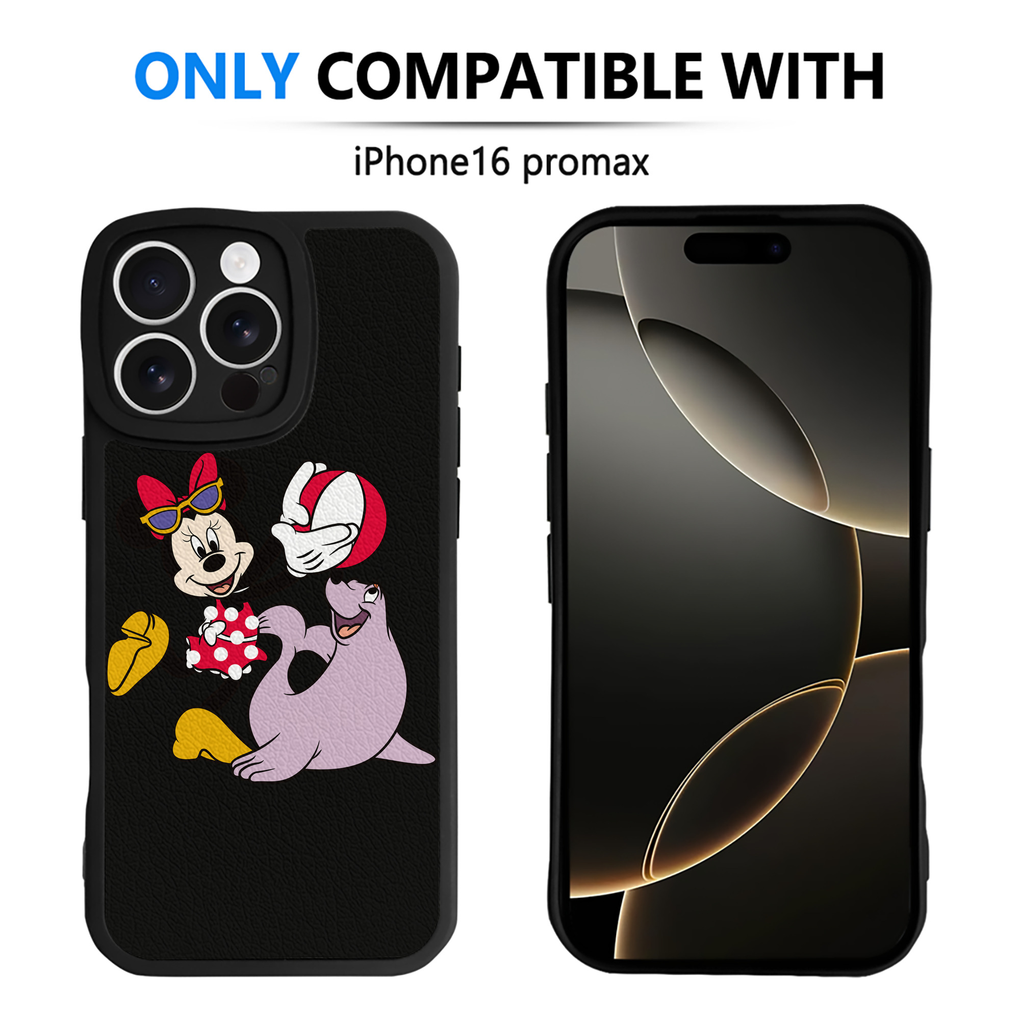 （画像用） ミッキーマウス Mickey Mouse 【iPhone 16シリーズ対応】シリコンスマホケース（レザー調） 材質：シリコン
